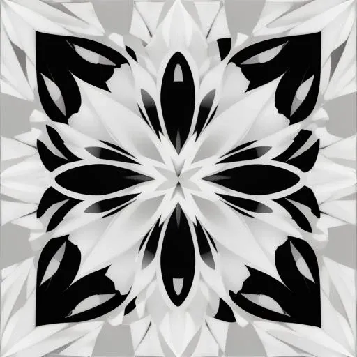 mosaic, abstract floral pattern,  <lora:MonoCream:0.75> monocream, black and white, poster art, crisp edges,  high quality, high resolution, hi res, uhd, hdr, high dynamic range