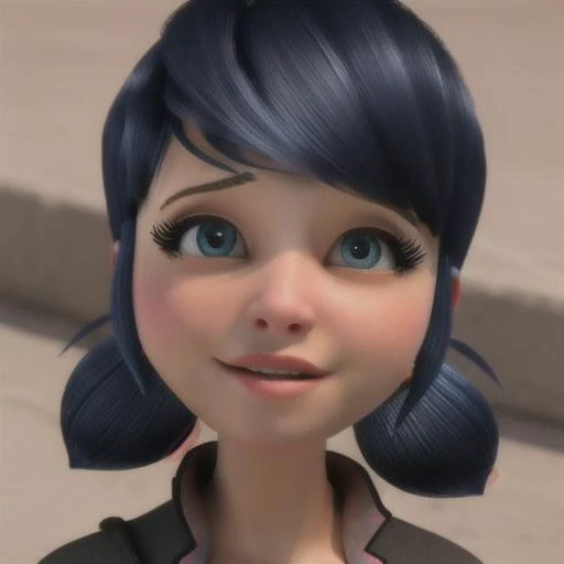 CR1.3, marinette, blue hair, ponytails <lora:marinette:1>