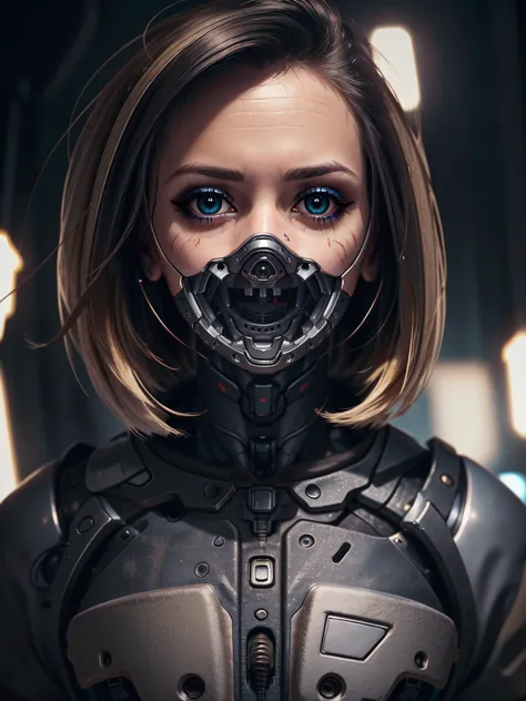 1 woman, <lora:zyd232_CyberneticJawless_v1_1:0.8> Cybernetic_Jawless, mask, mechanical parts, cybernetic, professional color grading, masterpiece, high contrast, (deep shadow:1.2), (night:1.1), (masterpiece:1.1), (dramatic lighting:1.1), light particles, warm tones, (creamy bokeh:1.1), hyper-realistic lifelike texture, trending on social media, Adobe Lightroom, depth of field, <lora:theovercomer8sContrastFix_sd15:0.4>, <hypernet:sxzBloom_sxzBloom:0.4>