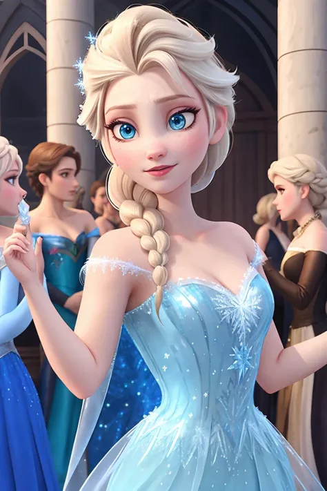 <lora:Elsa_v1:0.7> elsa, sparkling blue dress, upper body