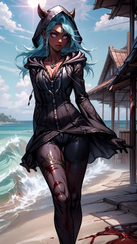 darkness, dark theme,blood, blood on face, blood on hands,
<lora:wind-upwind-v2-wasabiya:1> upwind, floating hair, wind lift,
(masterpiece, best quality, ultra-detailed, intricate details),<lora:Background_Detail_v3:0.5> <lora:add_detail:0.5>
((perfect female figure)),
(beautiful detailed eyes, ultra-detailed, intricate details,beautiful detailed face,perfect_face,perfect_hand),
Half Sheep People
(<lora:Dskin_v1.0:0.6>dark skin),
AS-YoungV2:1.3,
(brow pencil),
large breasts,
Engrossed,
bike shorts,
ringlets:1.2,
hair intakes,
aqua hair,
very long hair,
hair censor,
On the sun-soaked shores of Goa, palm trees sway rhythmically to the beat of waves crashing on the sand, while colorful beach huts dot the landscape, inviting weary travelers to rest and rejuvenate under the warm tropical sun,
Hailstorm,
looking_at_pussy
Leaning forward with a hand extended, fingers reaching towards an unseen object, she portrays curiosity and desire,
Diagonally from the front, giving a three-quarter perspective,
profile,
lavender,
<lora:OrganizationXIIICoat:1> Organization XIII Coat, (((hood up))),cleavage cutout, hooded,
<lora:BloodMagic:0.8> bloodmagic, fantasy, magical energy, ((blood))