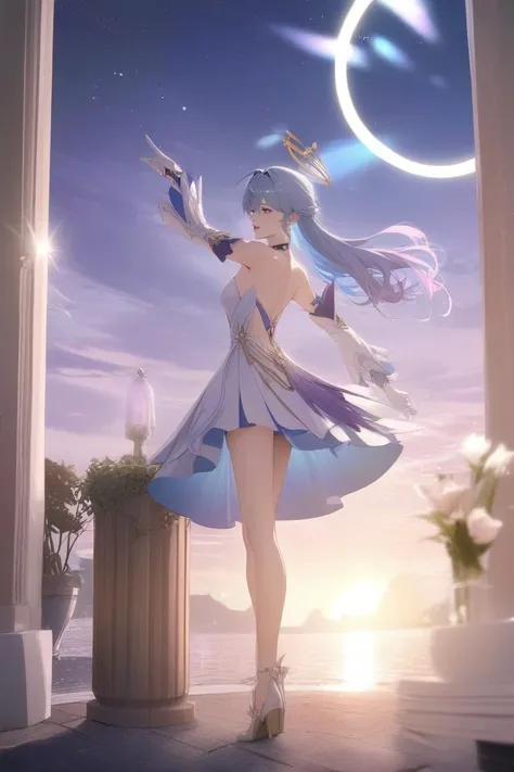 1girl, <lora:robin_sunday:1> robin_(honkai:_star_rail),head_wings,ahoge,halo,detached_sleeves,jewelry,white_gloves,star_\(symbol\),white_dress,earrings,dress,dance,
(Nikon AF-S NIKKOR 35mm f/1.4G),wide shot,thin legs,
ultra-detailed, best quality, masterpiece <lora:PBXFACEXL-000010:0.4>