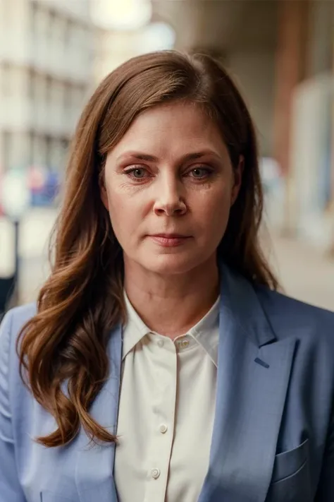 1girl, solo, portrait of a woman wearing formal suit, (looking at viewer:1.2), focus on face, symmetrical angle, blurry_background, bokeh, chromatic_aberration, depth_of_field, female focus, photorealistic, soft colors, masterpiece, high quality, (high detailed skin:1.1)
<lora:amy_adams_lora_v03:1> amy74, long hair