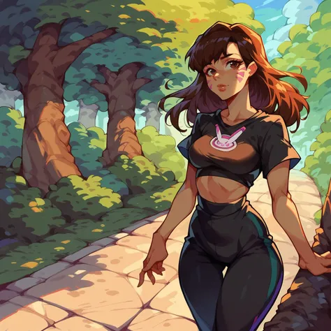 score_9, score_8_up, score_7_up, 1girl, d.va, park, thick, standing, close pov, black crop top, black sweatpants, mid shot
<lora:Cartoon_Art:0.8>