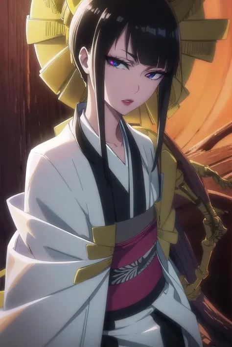 senjumarushutara, <lora:senjumarushutara-lora-nochekaiser:1>,
senjumaru shutara, long hair, bangs, blunt bangs, black hair, sidelocks, (black eyes:1.5), makeup, lipstick, red lipstick,
BREAK japanese clothes, kimono, mechanical arms, extra arms,
BREAK looking at viewer, upper body, (full body:1.2),
BREAK outdoors, sky, sun,
BREAK <lyco:GoodHands-beta2:1>, (masterpiece:1.2), best quality, high resolution, unity 8k wallpaper, (illustration:0.8), (beautiful detailed eyes:1.6), extremely detailed face, perfect lighting, extremely detailed CG, (perfect hands, perfect anatomy),