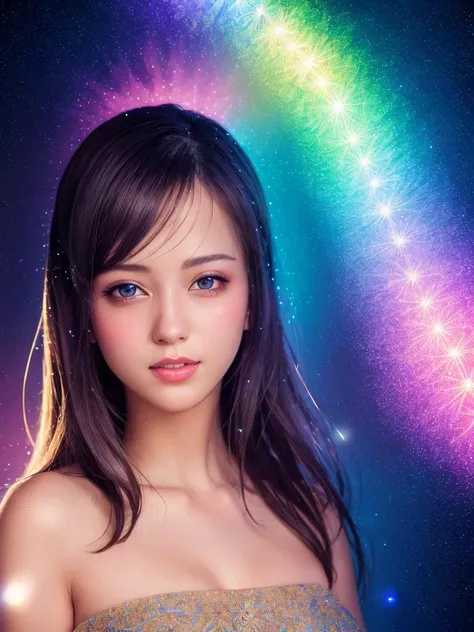 (best quality, masterpiece:1.2),ultra detailed,(photo realistic:1.4),solo,cute girl,(beautiful face:1),full body,light_particles,<lora:KiraKiraEffect_v1:0.3>,gradient_background,<lora:kaleidoscope_v1:0.3>,(colorful illumination:1.1),