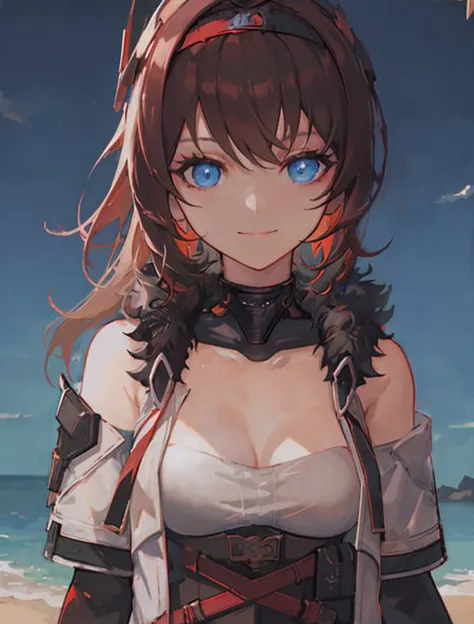 ver\(aethergazer\) ,masterpiece, best quality,incredibly absurdres,photo,portrait,(chiaroscuro,high contrast:1.1),perfect perspective,perfect shadow,ai is sb,(upper body:1.1),smile,ai is sb,backlighting,outdoors,blue sky, <lora:ver-1-000043:0.6>