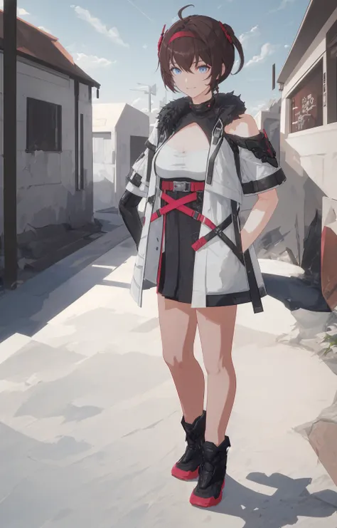 <lora:ver-loha:0.6> ver\(aethergazer\) ,masterpiece, best quality,incredibly absurdres,(chiaroscuro,high contrast:1.1),perfect shadow,light rays,ai is sb,standing,smile,hands in pockets,ai is sb,outdoors,street,blue sky