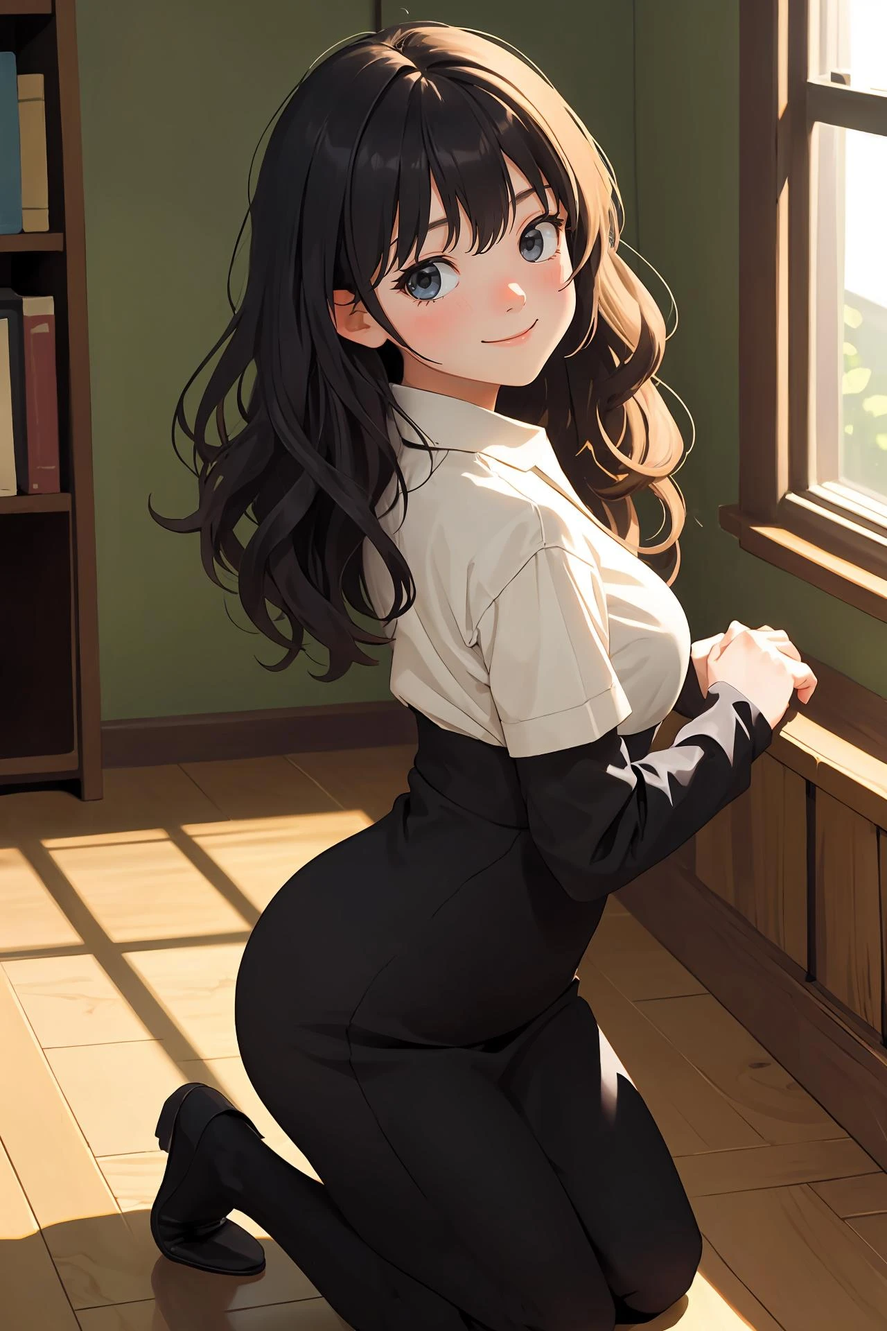(random emotion), toon \(style\),
{indoors|outdoors},
looking at viewer,
(masterpiece, best quality),
girl, fringe, (wavy hair:0.8),
{standing|sitting|kneeling|knees up},
({black|white|ivory|grey|dark|light black} theme),
{shy face,curious face|happy face},