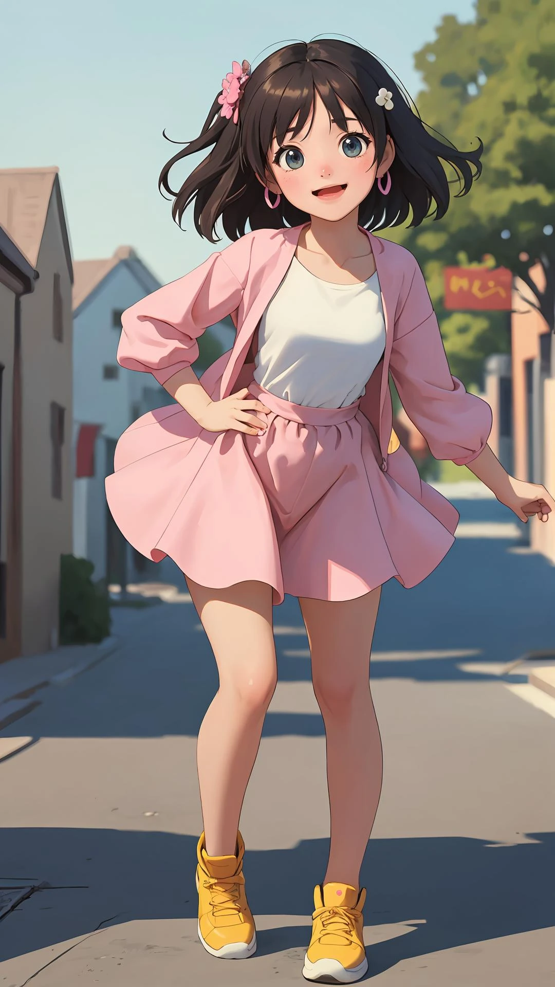 toon \(style\), cartoon,
full body,
(masterpiece:1.4),
(best quality:1.4),
(looking at viewer),
(character on front),
outdoors,
cinematic,
depth of field,
1girl,
{curious face|shy face|happy face},
{city|town|river|space|desert|ocean|fantasy|countryside|underwater|grass|mountain},