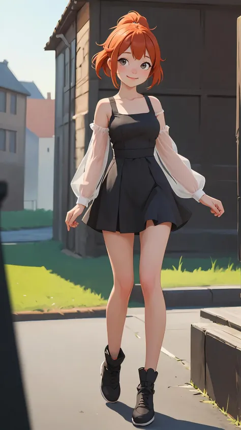 toon \(style\), cartoon,
full body,
(masterpiece:1.4),
(best quality:1.4),
(looking at viewer),
(character on front),
outdoors,
cinematic,
depth of field,
1girl,
{curious face|shy face|happy face},