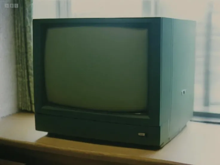 1990s film photograph of a vintage russian computer <lora:TraumaZone:1.3>