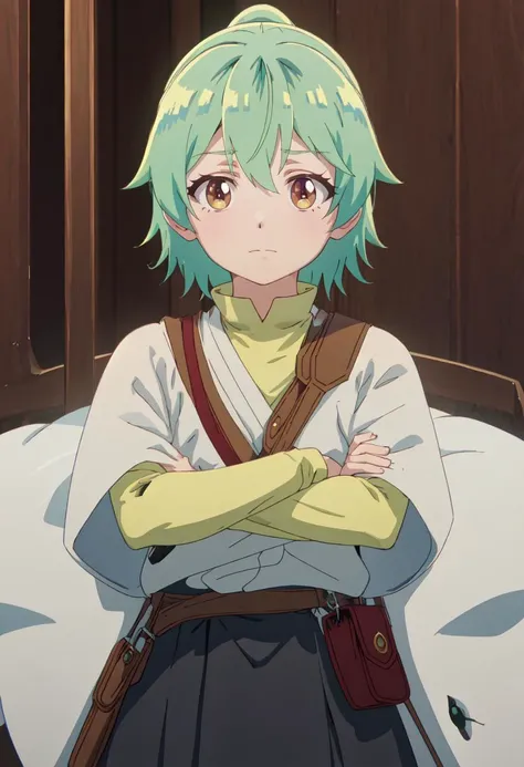 (safe:1.10), best quality, masterpiece, highres, solo, (ivy_saijakutamerwagomihiroinotabiwohajimemashita:1.10), crossed arms, cowboy shot, looking at viewer, anime_style, 38 <lora:ivy_saijakutamerwagomihiroinotabiwohajimemashita:0.80>