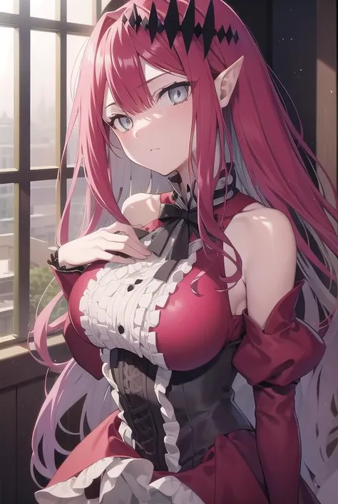 02,Masterpiece, Best Quality, Pink Hair, Red Eyes, Maid Outfit, 1 Girl, {Sexy}, Melancholy, {NSFW}, {Anime Screen Cover}, Anime Color, Catwoman