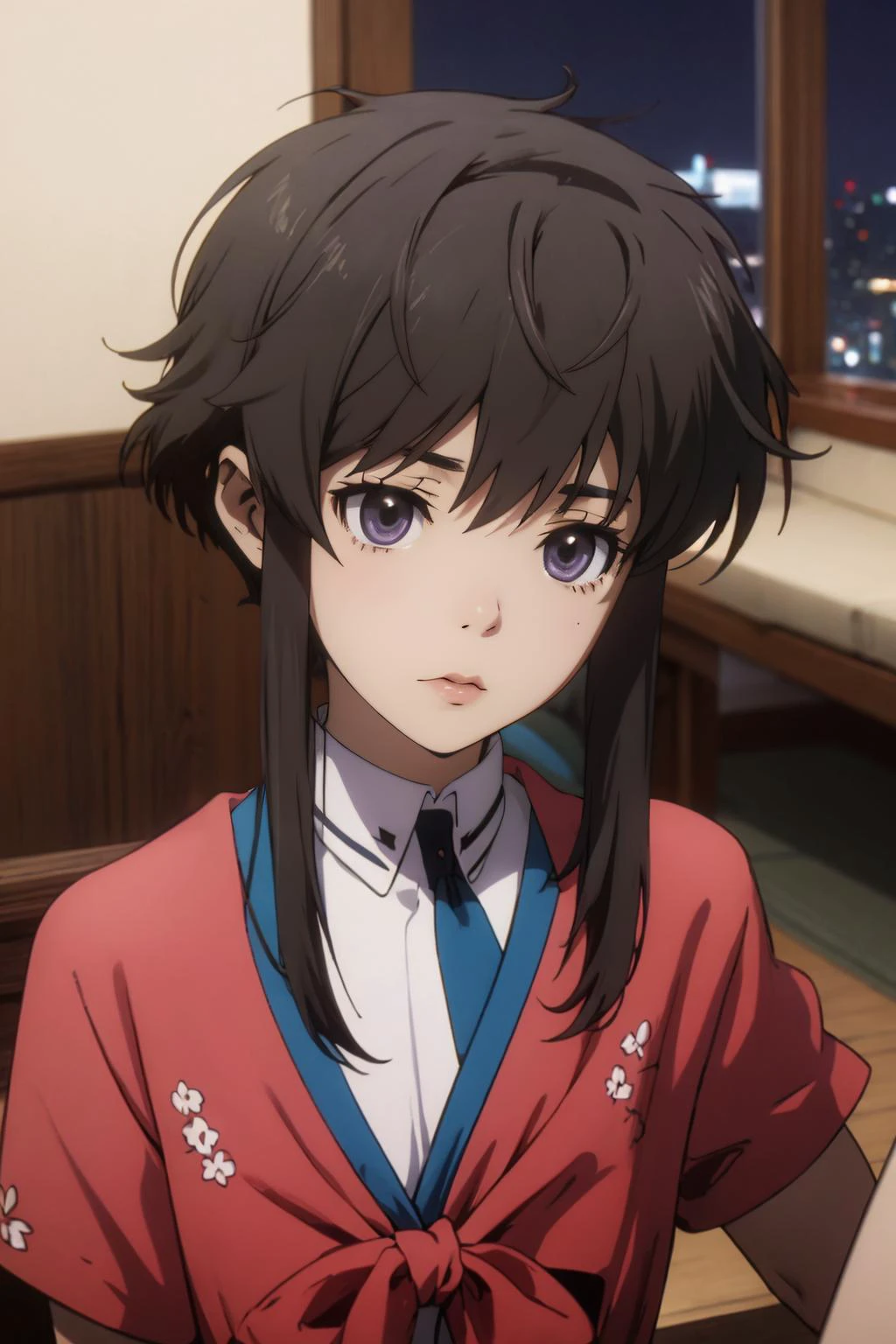 high quality:1.3 , pinup, shushing, <lora:shizuku-mahouka-01:.8> shizuku kitayama,