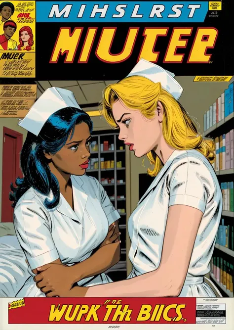 ((masterpiece)),(((best quality))),((character design sheet)),((rough sketch)),((vulgar)),(magazin cover)thick thighs,african girl,smile,((between breasts)),pussy juice,((wearing an Wet sexual nurse uniforms and nurse cap)),shirt harf lift,milking