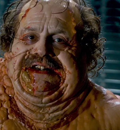 man  FullMetamorphosis <lora:BodyHorror:1.0>,  [danny devito], (high detailed skin_1.2), 8k uhd, dslr, sharp