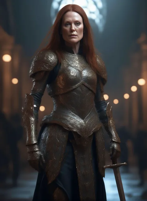 JulianneMoore,<lora:JulianneMooreSDXL:1>,portrait,female, intricate detail of face and body plated armor with a sword made out from the berserk by greg rutkowski; digital art trending on ArtStation/FantasyArt wallpink bright lighting anatomically correct high quality realistic 3D render 4k UHD image behance hd dramatic cinematic lightning-lighting unreal engine very atmospheric matte painting concept design volumetric shadows octane rendered in mayf depth shading ultra realism 8K resolution deviantart detailed hyperrealistic photorealism photo real life full HD photography super ornate glowing rich colors dark moody atmosphere futuristic horror style
