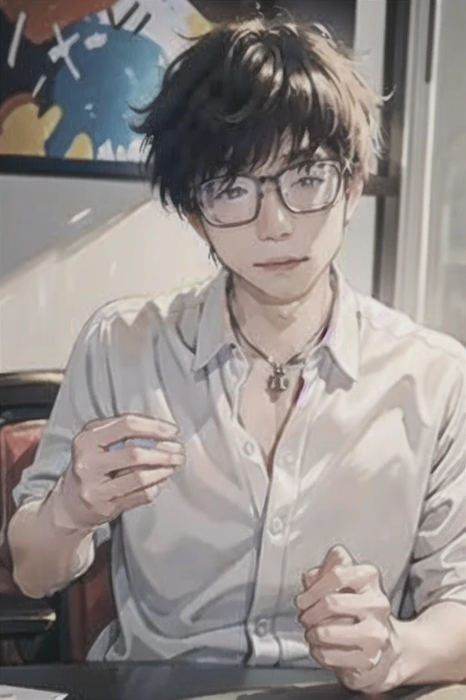 <lora:kasha:1> kasha, 1 man, glasses, realistic,masterpiece, beautiful detailed