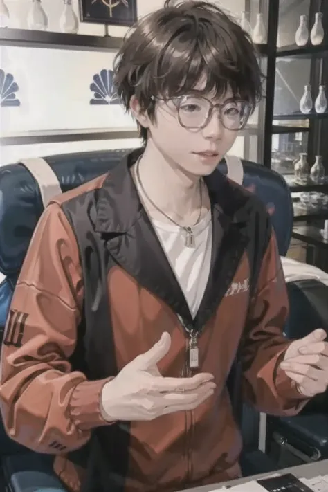 <lora:kasha:1>, kasha, glasses, one man, high quality, high resolution, 1 man, permed lossy hair