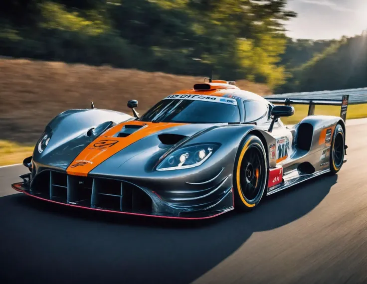 UHD, 4k, ultra detailed, cinematic, a photograph of realistic, race car, (panning effect), motion blur, dynamic, athletic, speed, action, outdoor, focused subject, clear race car, epic, beautiful lighting, inpsiring