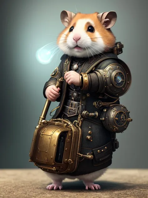 anthropomorphic hamster steampunk half - cyborg, fantasy, intricate, elegant, highly detailed, digital painting, artstation, concept art, smooth, sharp focus, contemporary fashion shoot, by edward robert hughes, annie leibovitz and steve mccurry, david lazar, jimmy nelsson, extremely detailed, hyperrealistic, perfect face, octane render, 8k uhd, studio quality, ultra realistic, max detail, massive scale, post-processing, realistic, photorealism, photoshop, photography, raytracing, octane render