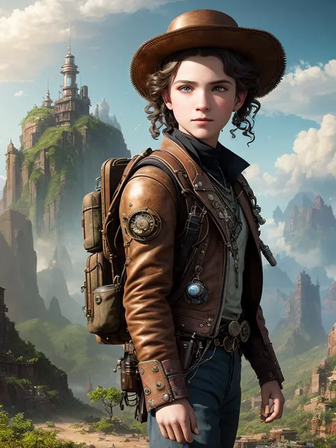 portrait shot of steampunk teenager in a scenic dystopian environment, intricate, elegant, highly detailed, centered, digital painting, artstation, concept art, smooth, sharp focus, illustration, artgerm, tomasz alen kopera, peter mohrbacher, donato giancola, joseph christian leyendecker, wlop, boris vallejo, 8k uhd, studio quality, ultra realistic, max detail, massive scale, post-processing, realistic, photorealism, photoshop, photography, raytracing, octane render