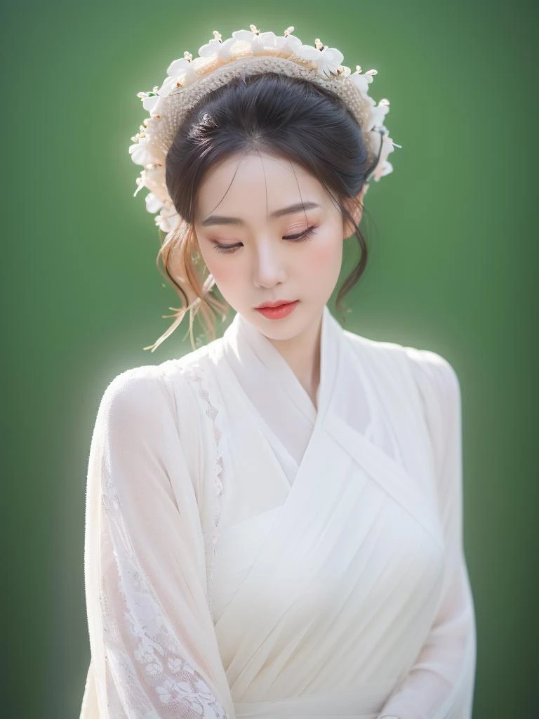 masterpiece,best quality,highly detailed,ultra-detailed,realistic, photorealistic, a beautiful chinese woman in a white dress posing on rocks, sun-drenched, a beautiful woman in white, gorgeous chinese model, white hanfu, medium full shot
