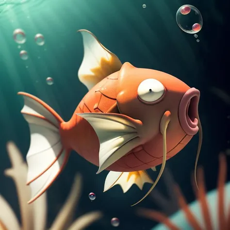 centered, award winning photo, (looking at viewer:1.2), | Magikarp_Pokemon, fish, splash, pectoral fins, two whiskers,
| underwater, bubbles, | bokeh, depth of field, cinematic composition, |
<lora:Magikarp_Pokemon-15:0.7>