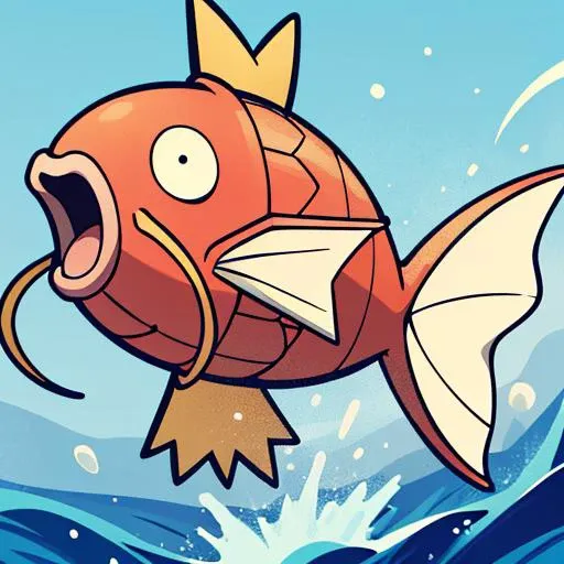 ((masterpiece,best quality)), absurdres, <lora:Magikarp_Pokemon-15:0.7>, Magikarp_Pokemon, fish, splash,