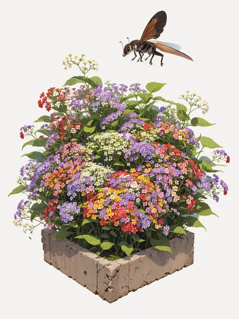 best quality, fly1_mantianxing01,flower <lora:fly_mantianxing01:1>, cricket