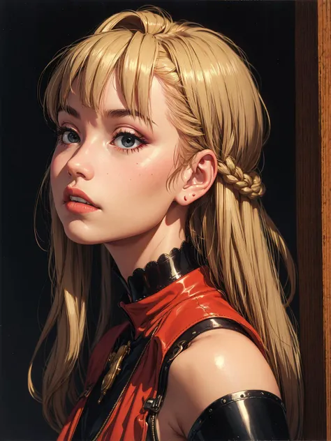 ((red clothing)), red shirt, fugojojo, Masterpiece, best quality,ultra-detailed illustration, 1boy, formal, green clothes, earrings, strawberry, depth of field, big,depth of field, anime, necktie, red eyes, white hair, beautiful detail, realism, <lora:fugov2-000005:1> <lora:sakimichan-v1.6-lora-naivae-newcraft:0.35>