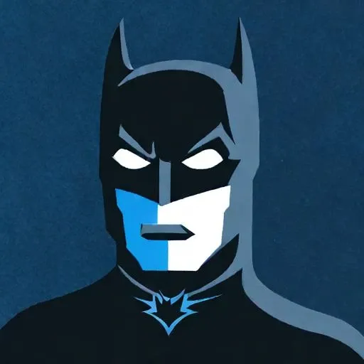 cultist simulator style, a portrait of  batman,dark blue background <lora:CultistSimulator_1.0:1>