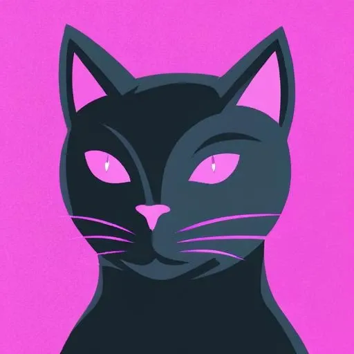cultist simulator style, a portrait of a cat, pink background <lora:CultistSimulator_1.0:1>