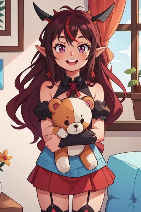 (masterpiece, best quality), intricate details,
1girl, <lora:irys1-000008 (numeratic):0.8> irysdef, irysrnd,
indoors, holding teddy bear, hugging stuffed animal, smiling, happy,