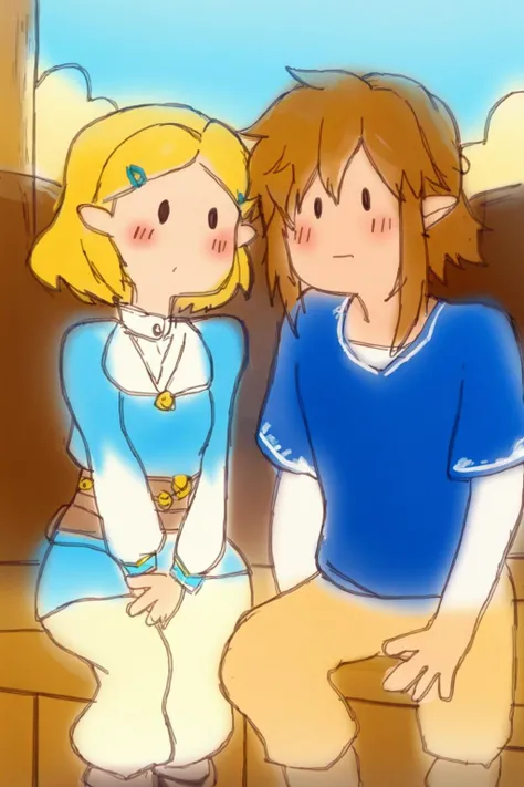 anime girl in a bed with a message above her, from legend of zelda, zelda with triforce, zelda style art, female link and malon kissing, hyrule, princess zelda, zelda, zelda and link, at pixiv, asuka suit under clothes!, legend of zelda, giantess art, link in a cave, the legend of zelda