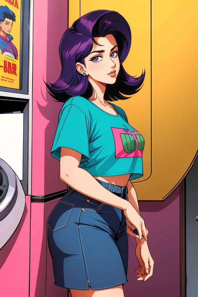 portraits of 90âs mall s in retro clothing
masterpiece, best quality, intricate details, anime screencap, flat color,