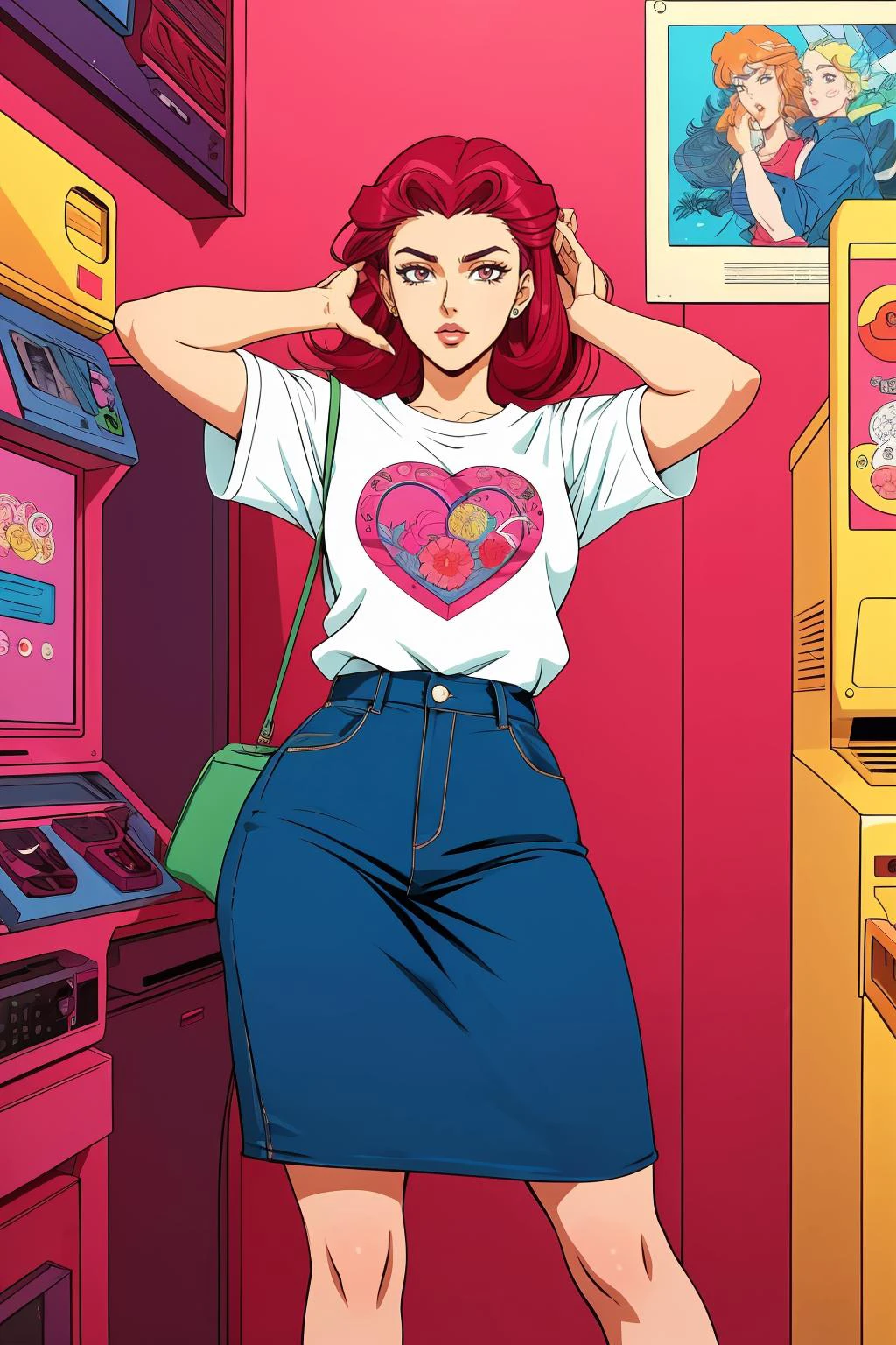 portraits of 90âs mall s in retro clothing
masterpiece, best quality, intricate details, anime screencap, flat color,