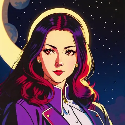 moon goddess, (((ligneclaire))), high resolution illustration, feminine, simple light background, fantasy, fantasy mage, cartoon, comic, portrait, closed mouth, looking at viewer, (realistic), solo, soft lighting, shading, (dark outlines:1.2), magical , <lora:ligneclaire:1>, realistic, cartoon, comic