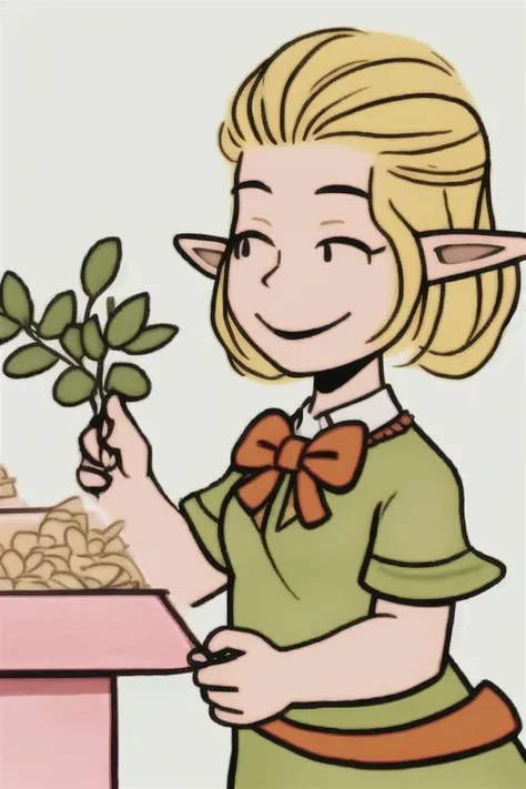 <lora:PseudoPeanuts:0.925>
girl, elf, dress, smile
