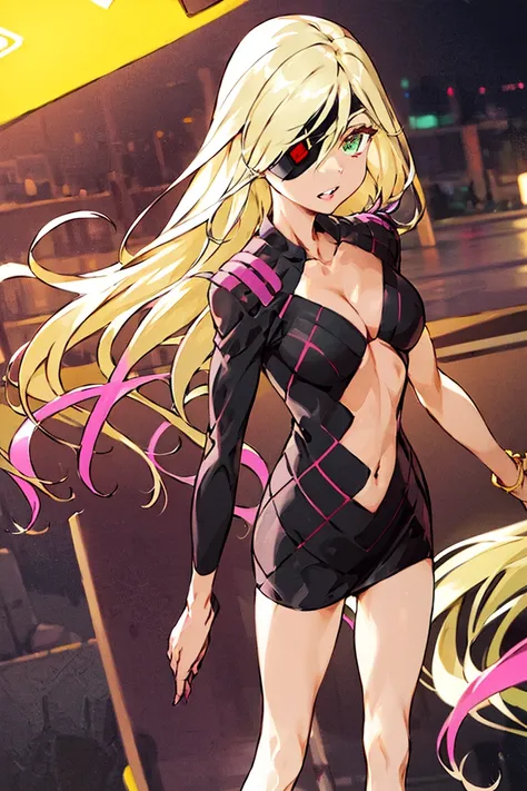 (best quality, high definition, masterpiece:1.2, illustration,), 1girl, upper body, standing, blonde hair, looking at viewer, eyepatch, (business suit, ), majestic, (ulzzang-6500-v1.1:0.8), <lora:Othinus:1>, 