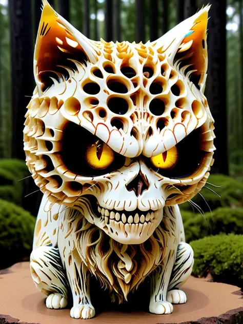 cat in a mythical forest, masterpiece, perfect face, intricate details, horror theme, epoxy_skull:, (TSLoP:2.0) <lora:epoxy_skull-sdxl:0.6> <lora:TSLoP:1>