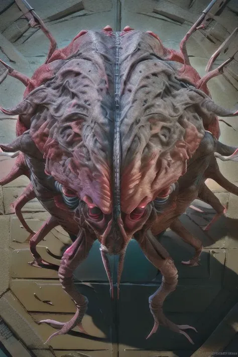 ((aerial shot)) ,highly detailed, U61yCre4ture, solo,
(intellect devourer)