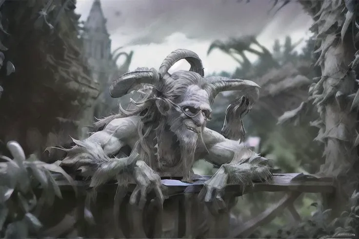 ((establishing shot)) ,highly detailed, U61yCre4ture,
(satyr)