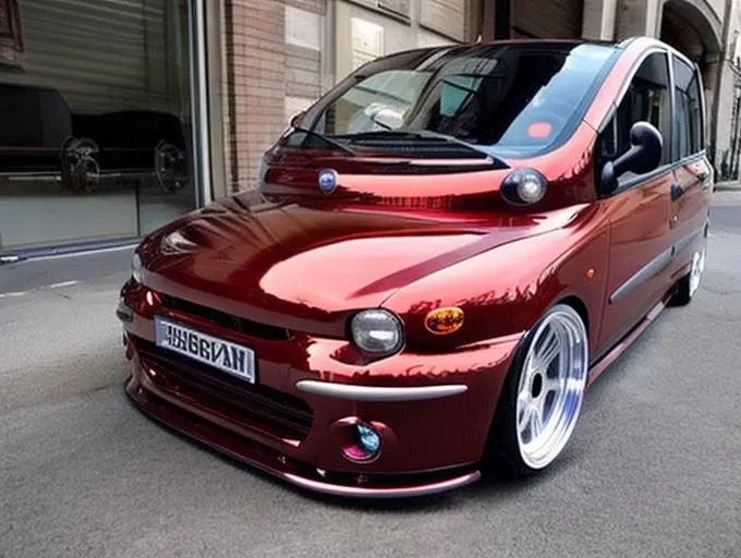 race car, multipla, widebody, spoiler, stanced, lowered, camber, BBS wheels