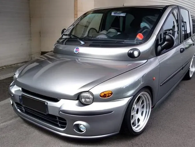 race car, multipla, widebody, spoiler, stanced, lowered, camber, BBS wheels