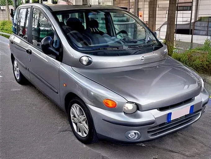 a grey metallic multipla, Tokyo street, night, photorealistic, award winning photo, 8k, front view