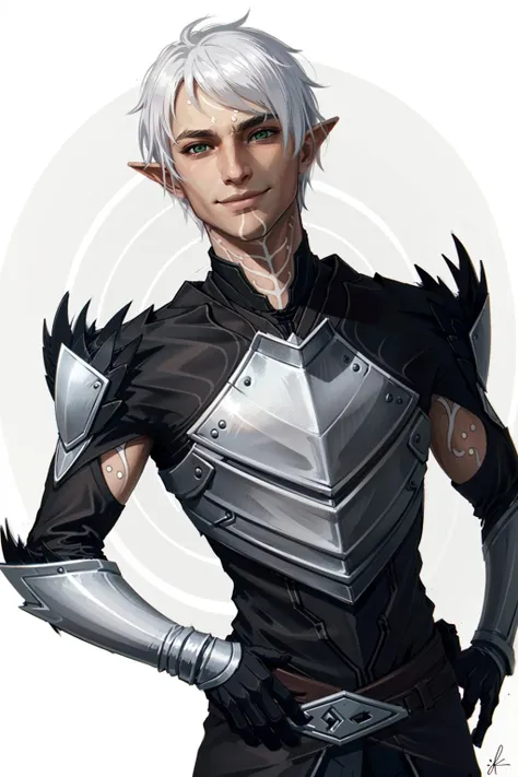 FenrisDA, solo, 1boy, male focus, pointy ears, green eyes, white hair, elf, armor, smile, tattoo, dark skin, dark-skinned male, white tattoo
<lora:epi_noiseoffset2:1>, <lora:FenrisDA:0.7>