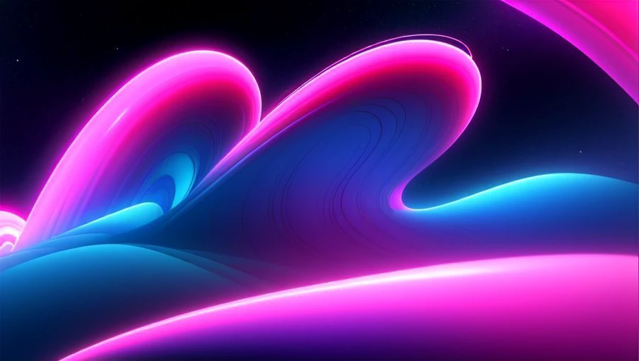 macos gradient wallpaper, 3D momentum and luminous color blending, abstract synthwave shapes, cosmic swirl