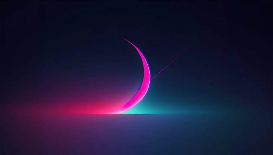 macos gradient wallpaper, 3D momentum and luminous color blending, dark base, neon, film grain